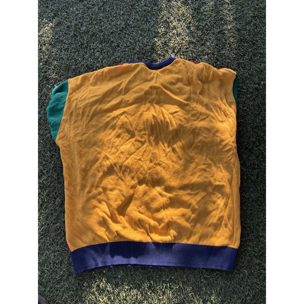 JNCO Jeans Boxing Kangaroo Colorblock Vintage Style Knit Sweater Red Yellow‎ S - Picture 6 of 6